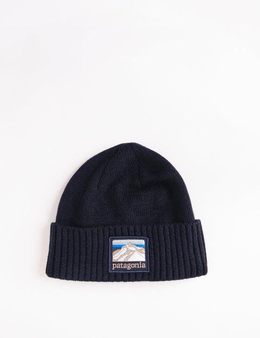 Pata Brodeo Line Logo Ridge Beanie Hat - Classic Navy Blue