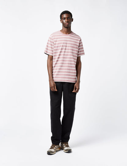 Pata Cotton in Conversion Pocket Stripe T-Shirt - Evening Mauve